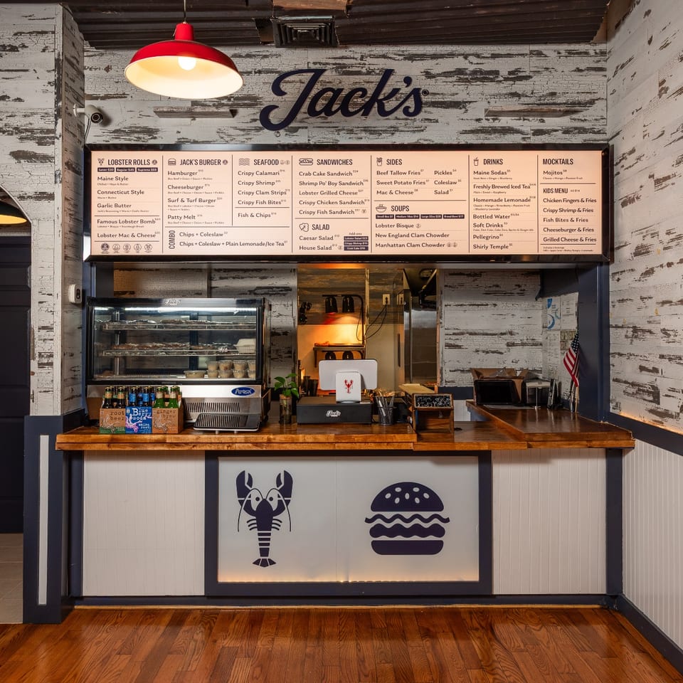 Jack's Surf & Turf Summit counter and menu board