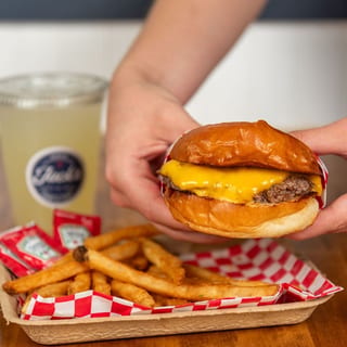 Cheeseburger and fries