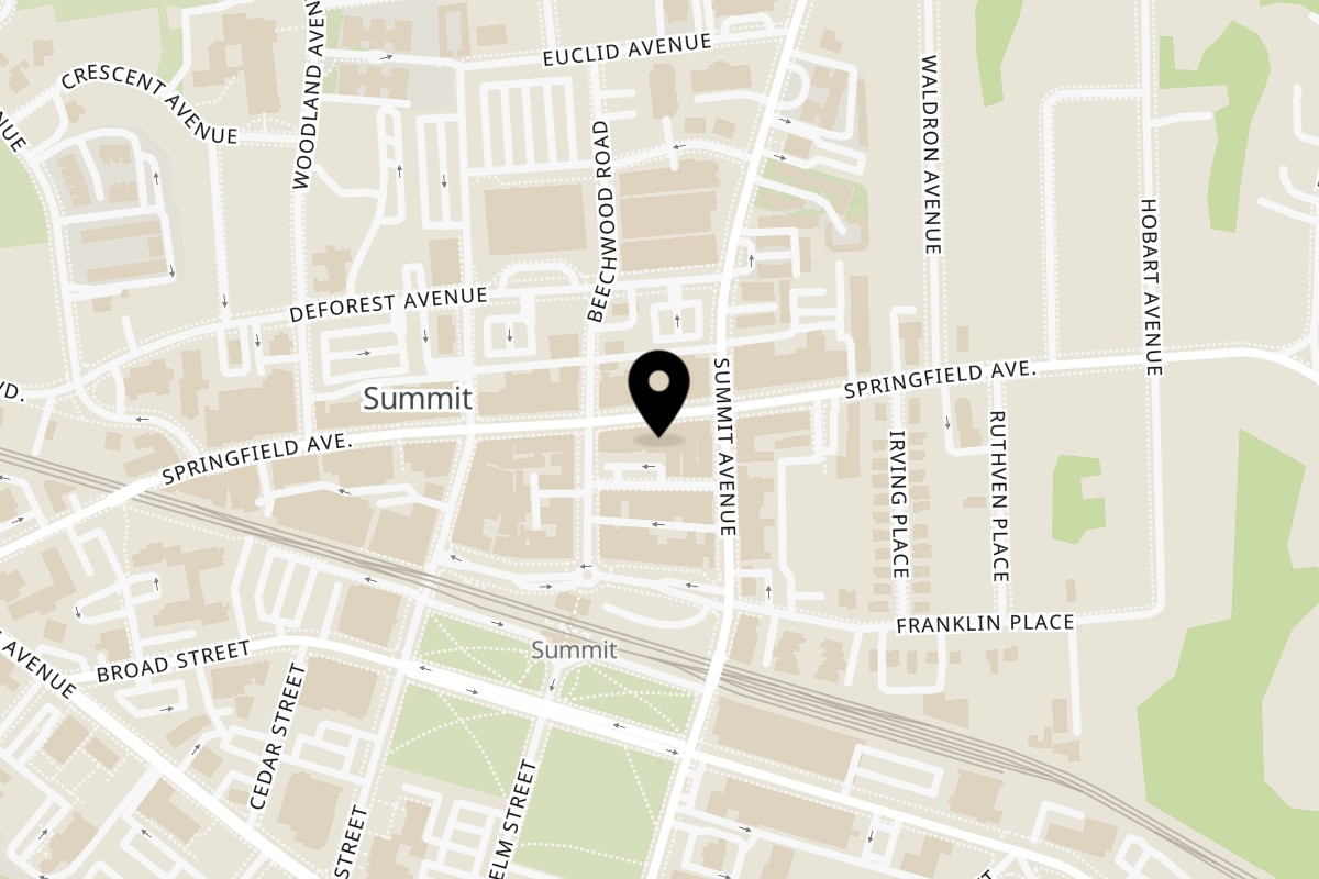 Map showing the location of Jack's Surf & Turf Summit on 356 Springfield Ave Ste 2 in Summit